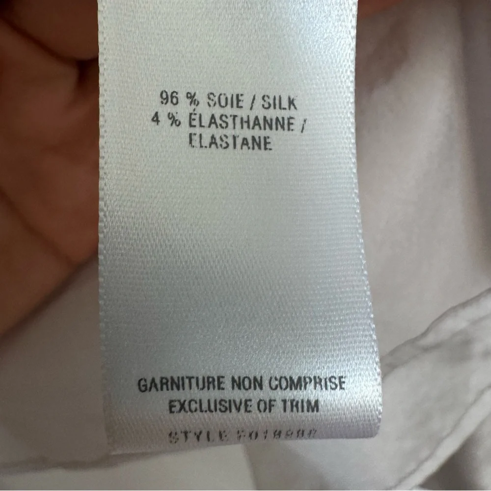 JOSEF Silk Wrap Blouse Size XS Beautiful Silvery Shiny Fabric - Picture 3 of 7